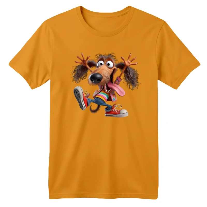 تی‌شرت لانگ آستین کوتاه یقه گرد
 بچگانه مدل سگ شاد