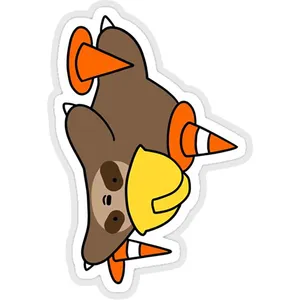 استیکر لپ تاپ طرح road worker sloth کد ST1582