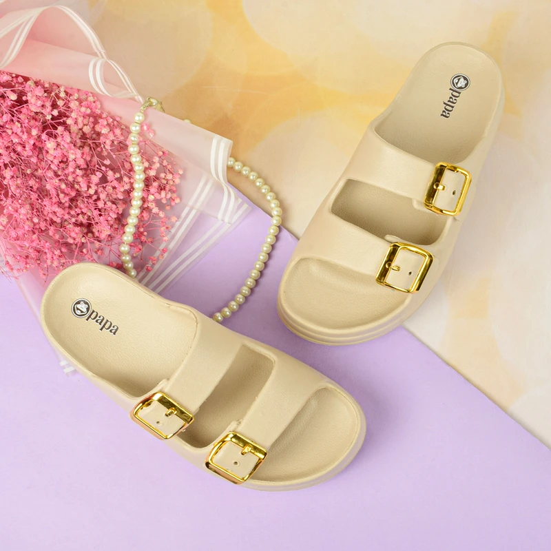 عکس شماره 17 : دمپایی زنانه پاپا مدل نقره کد 1662-cr