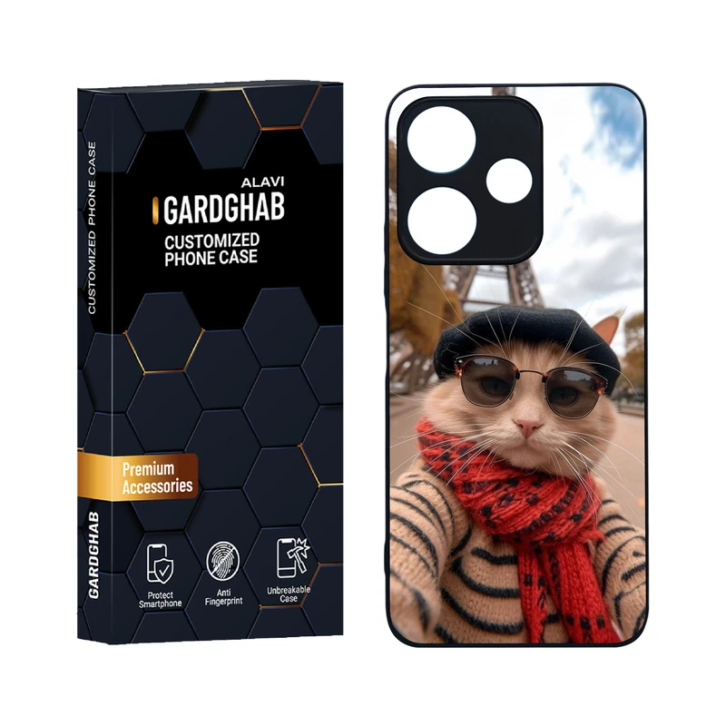 کاور گارد قاب علوی مدل دورژله ای هنری مناسب برای گوشی موبایل شیائومی Redmi 13 4G / 5G