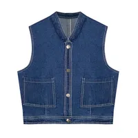 وست یقه ایستاده زنانه مدل جین کد AK1460