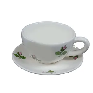 ست فنجان و نعلبکی سرامیکی طرح غنچه رز