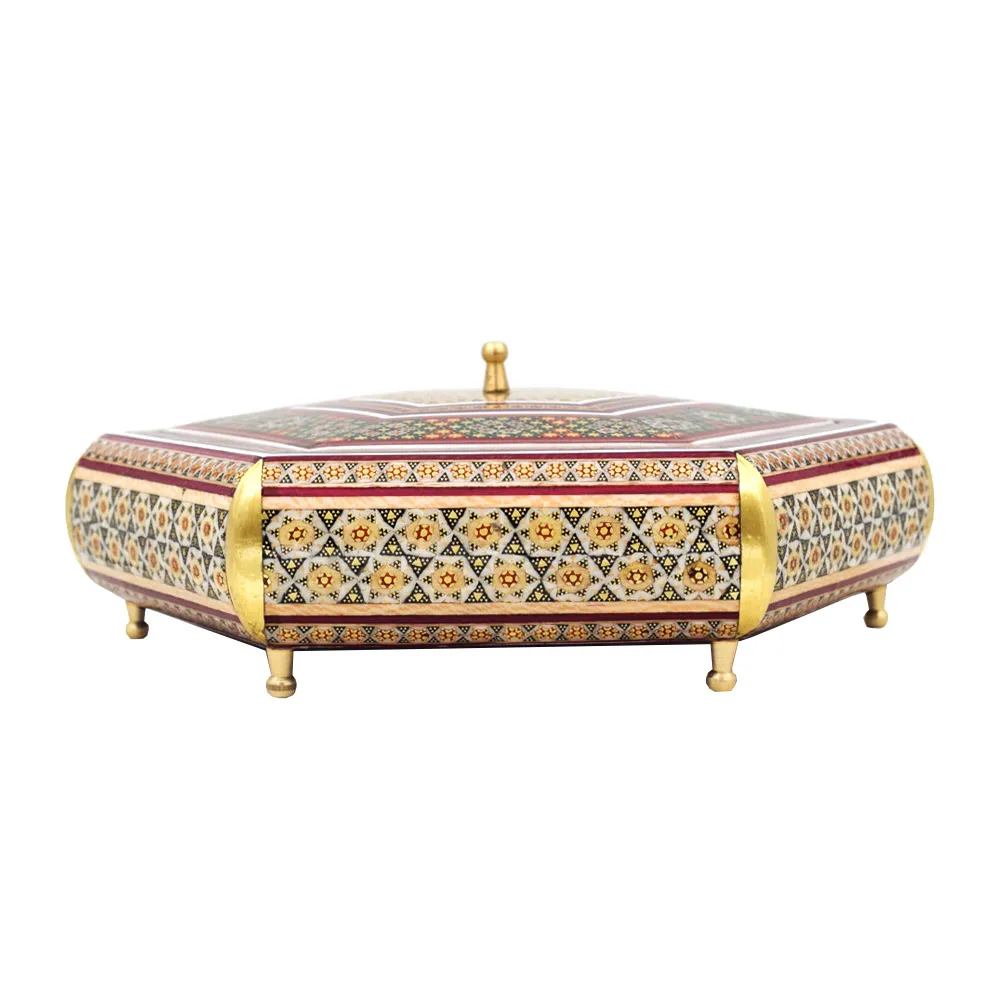 شکلات خوری خاتم کاری مدل شش گوش کد 06