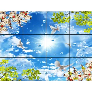 تایل سقفی آسمان مجازی طرح قطرات آب کد 0008 سایز 60x60 سانتی متر مجموعه 12 عددی