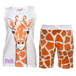 ست تاپ و شلوارک دخترانه مدل زرافه 22