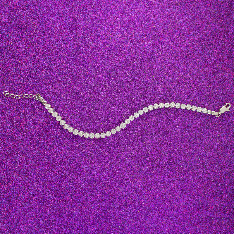 دستبند نقره زنانه مدل فلاور AMT-D035