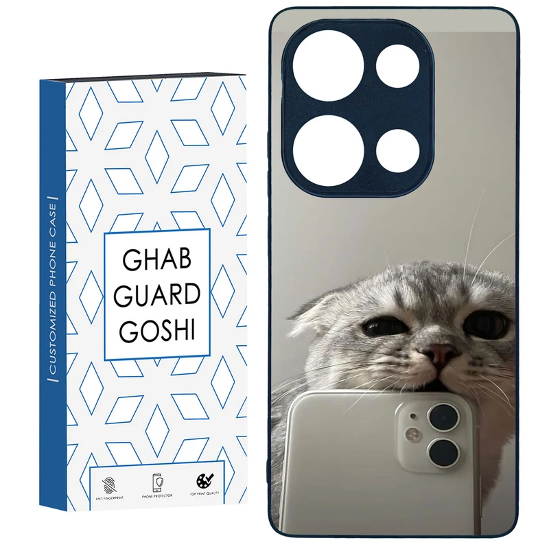 کاور قاب گارد گوشی طرح گربه سلفی کد TPU-206 مناسب برای گوشی موبایل شیائومی Redmi Note 13 Pro 4G / Poco M6 Pro 4G