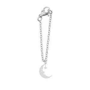 آویز ساعت نقره زنانه هایکا طرح ماه و ستاره مدل n.ha-330