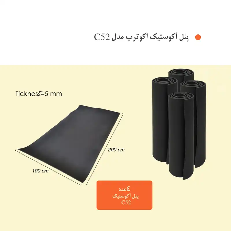 پنل آکوستیک اکوترپ مدل c52 بسته 4 عددی
