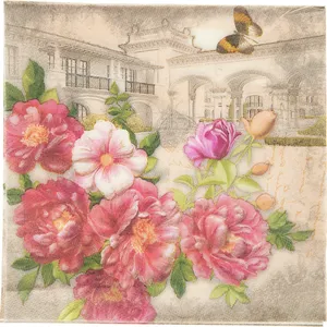 دستمال مدل Flower & butterfly بسته 20 عددی