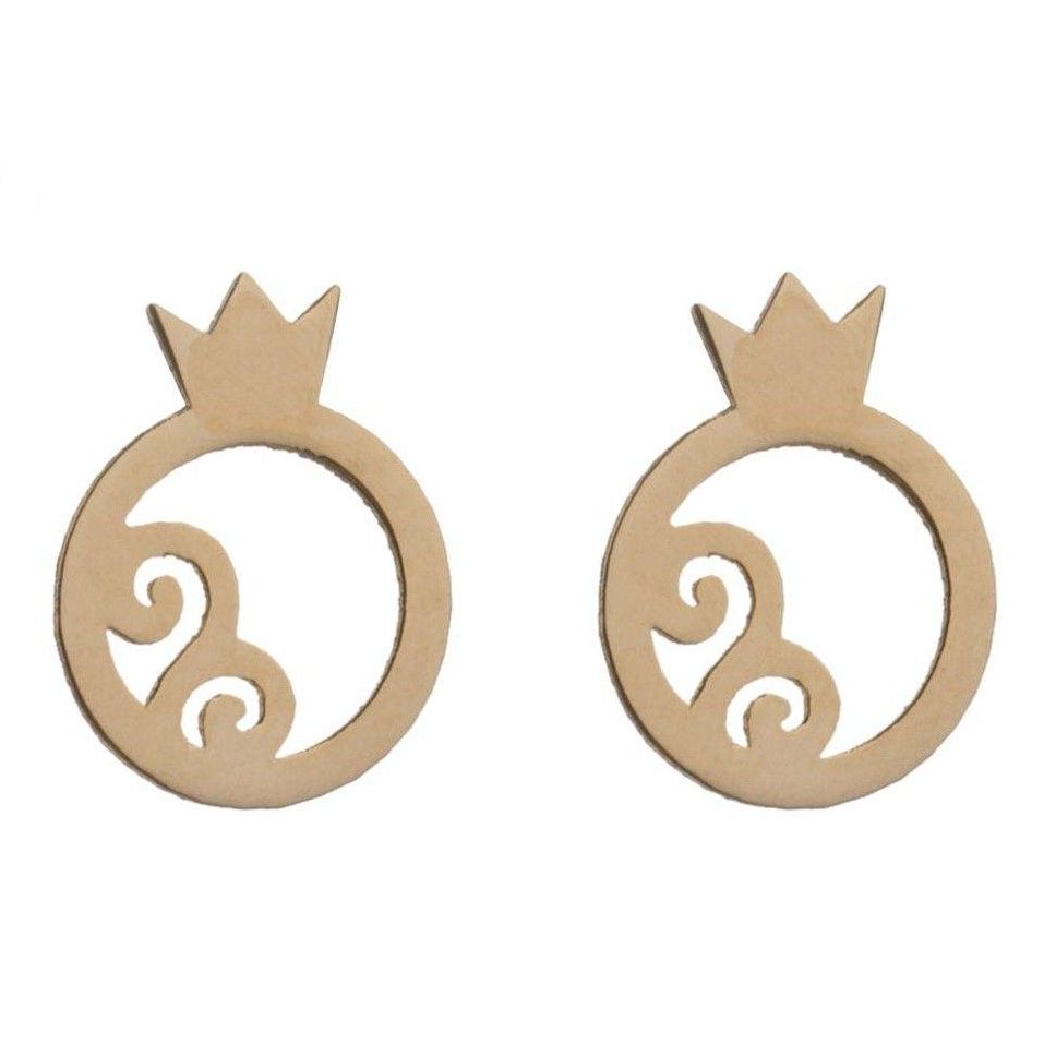 گوشواره طلا 18 عیار زنانه قیراط طرح انار کد GH4371 -  - 1