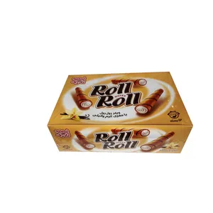 ویفر رول با مغزی وانیل نادری - 50 گرم بسته 12 عددی