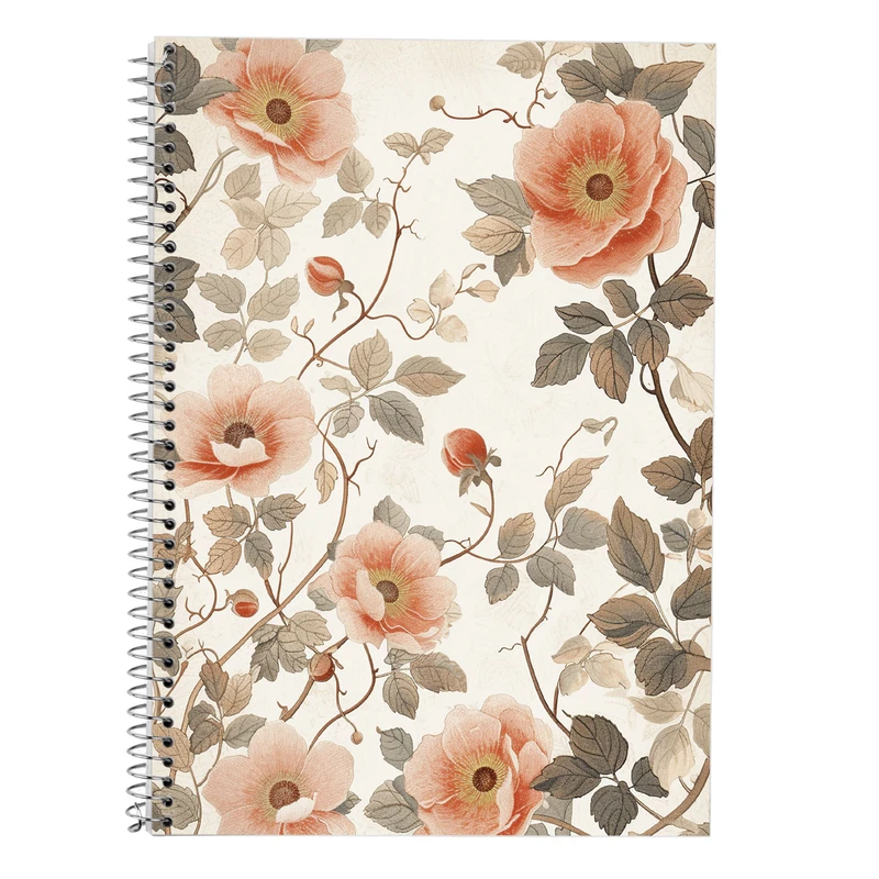 دفتر زبان 50 برگ مدوپد مدل دو خط طرح گل کد DF13375