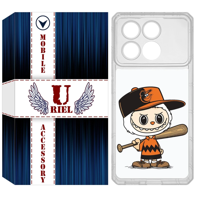 کاور یوریل قاب مدل Clear کد 128 طرح لبوبو Labubu مناسب برای گوشی موبایل شیائومی Poco X6 Pro