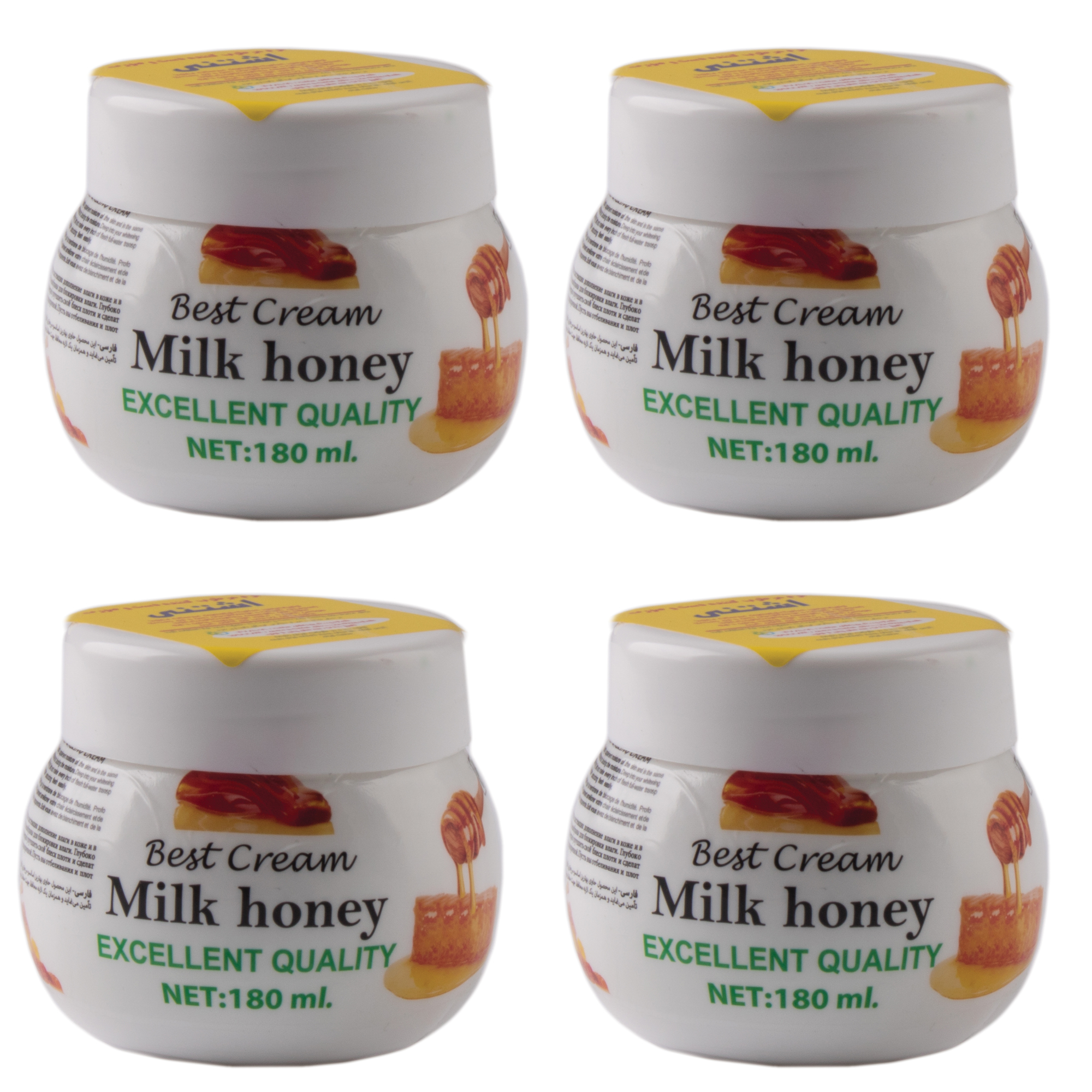 کرم مرطوب کننده اشتنی مدل MILK HONEY-VATE005 حجم 180 میلی لیتر بسته 4 عددی