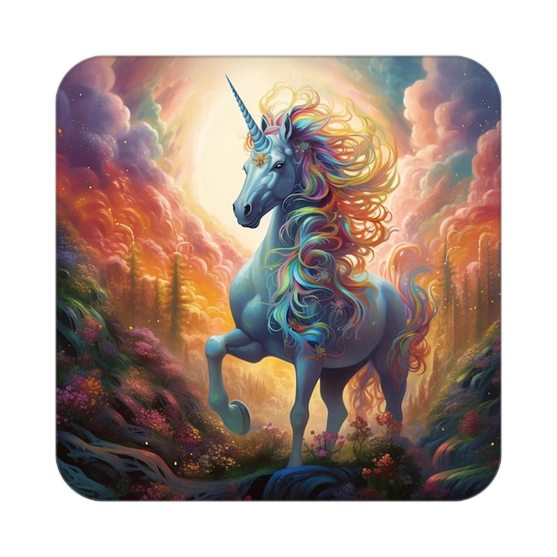 زیر لیوانی کاکتی طرح اسب تک شاخ و یونیکورن مدل mp32661