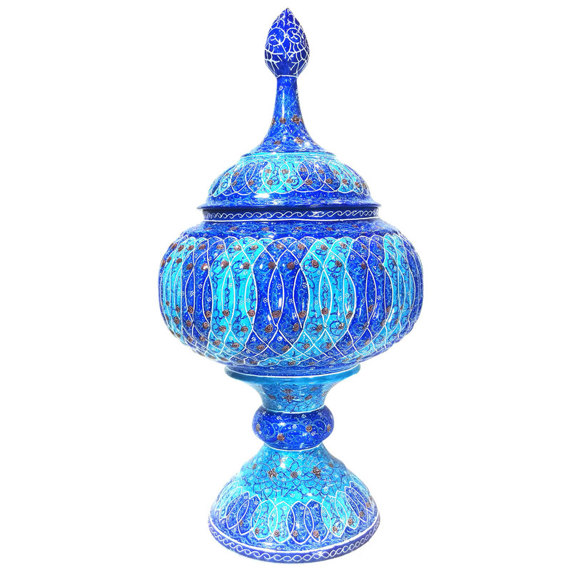 شکلات خوری پایه دار میناکاری لوح هنر کد 706 ارتفاع 42 سانتی متر