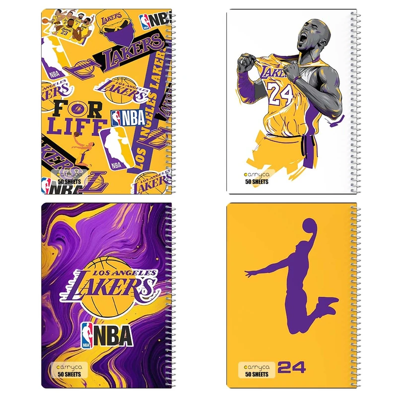 دفتر نقاشي 50 برگ کارنيکا طرح لیکرز Lakers کد 30767 مجموعه 4 عددی