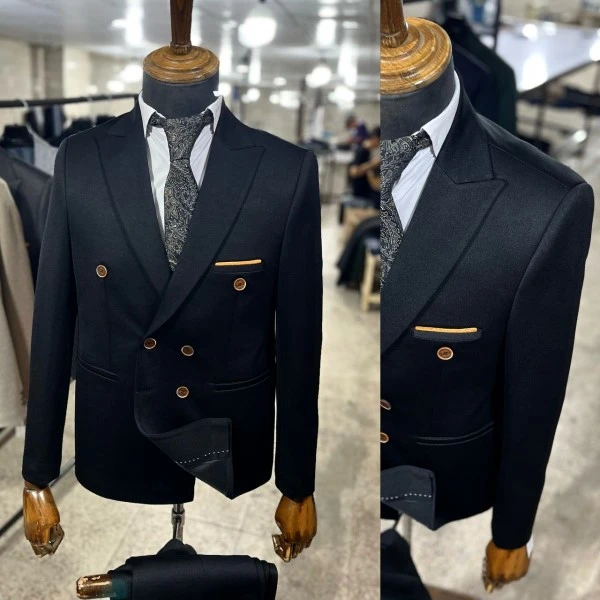 عکس شماره 2 : کت و شلوار مردانه مدل دبل برست شش دکمه