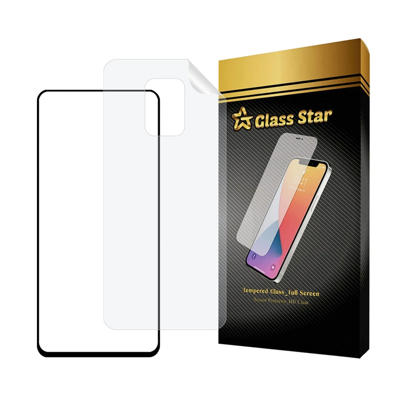 محافظ صفحه نمایش گلس استار مدل FUNABKGS مناسب برای گوشی موبایل شیائومی Redmi Note 9 Pro Max / Note 9 Pro / Note 9s به همراه محافظ پشت گوشی