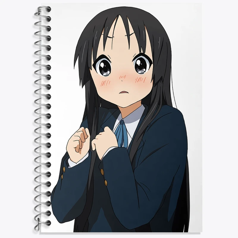 دفتر زبان 50 برگ خندالو مدل دو خط طرح میو انیمه كي اون کد 34172