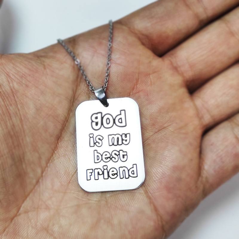 گردنبند مدل God is my best friend