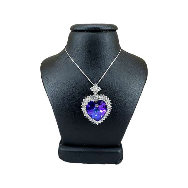 گردنبند نقره زنانه سواروسکی مدل قلب جواهری بزرگ کد 78459