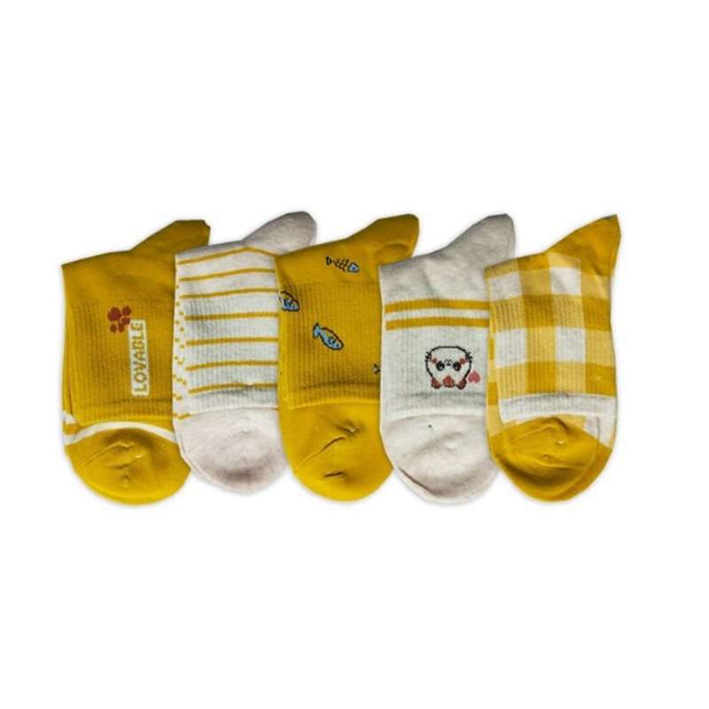 جوراب دخترانه کد 01032 بسته 5 عددی