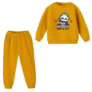 ست سویشرت و شلوار بچگانه مدل پاندا موزیک رنگ زرد