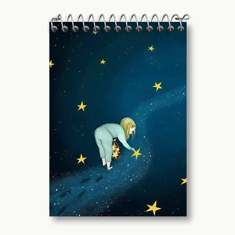 دفتر یادداشت 50 برگ خندالو طرح دختر و ستاره کد N3061