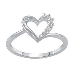  انگشتر نقره زنانه قیراط طرح قلب کد GH4297