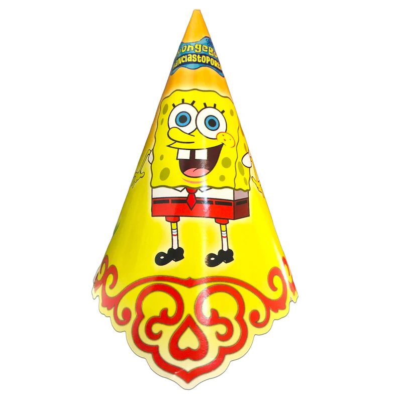 کلاه تولد مسترتم طرح باب اسفنجی پلاس بسته 10 عددی