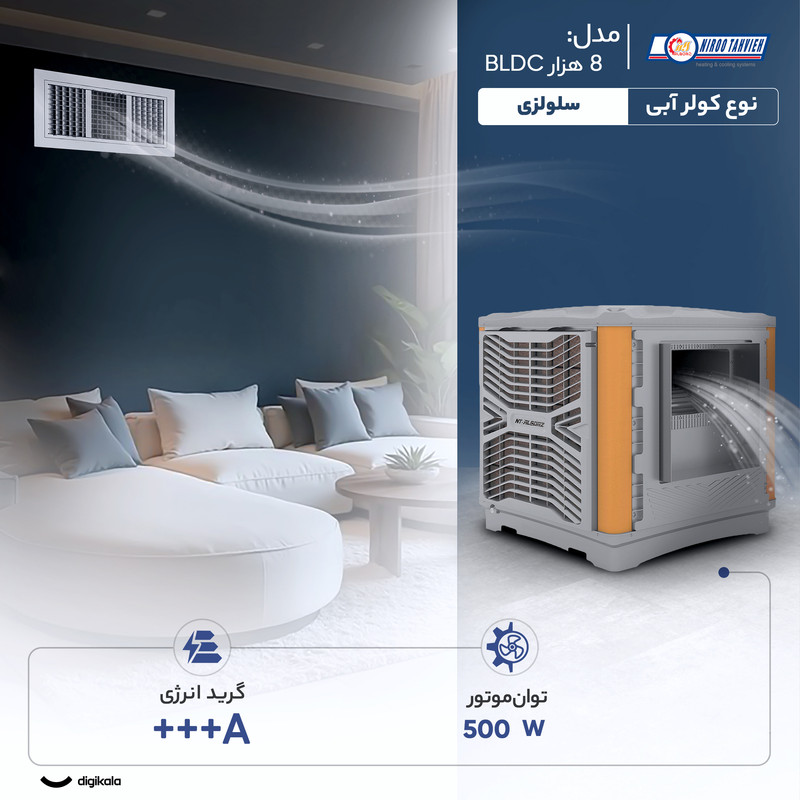 کولر آبی 8000 نیرو تهویه البرز مدل 8 هزار BLDC