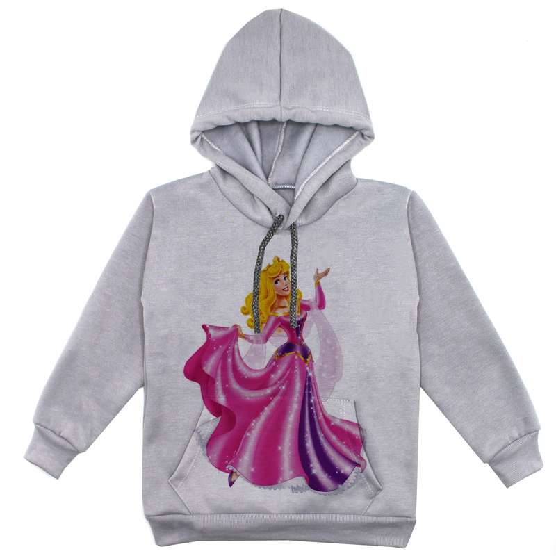 هودی دخترانه مدل سیندرلا F50 رنگ طوسی