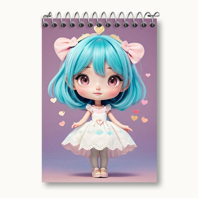 دفتر یادداشت 50 برگ خندالو مدل دخترانه (Girlish) کد 36858