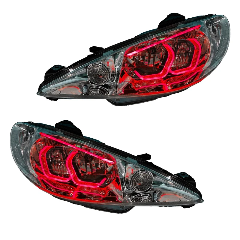 چراغ جلو اسپرت خودرو گروه پژوهش صنعت مدرن مدل 3D-Hexa-R مناسب برای پژو 206 بسته دو عددی