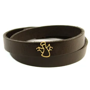Mancho BFG074 Leather and Gold Bracelet