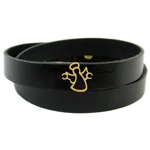 Mancho BFG075 Leather and Gold Bracelet