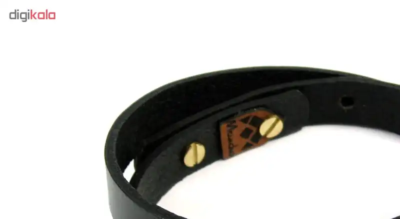 دستبند چرم و طلا 18عیار مانچو مدل bfg075