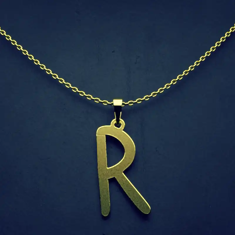 گردنبند طلا 18 عیار زنانه مدوپد مدل حرف R کد H3-1-1590