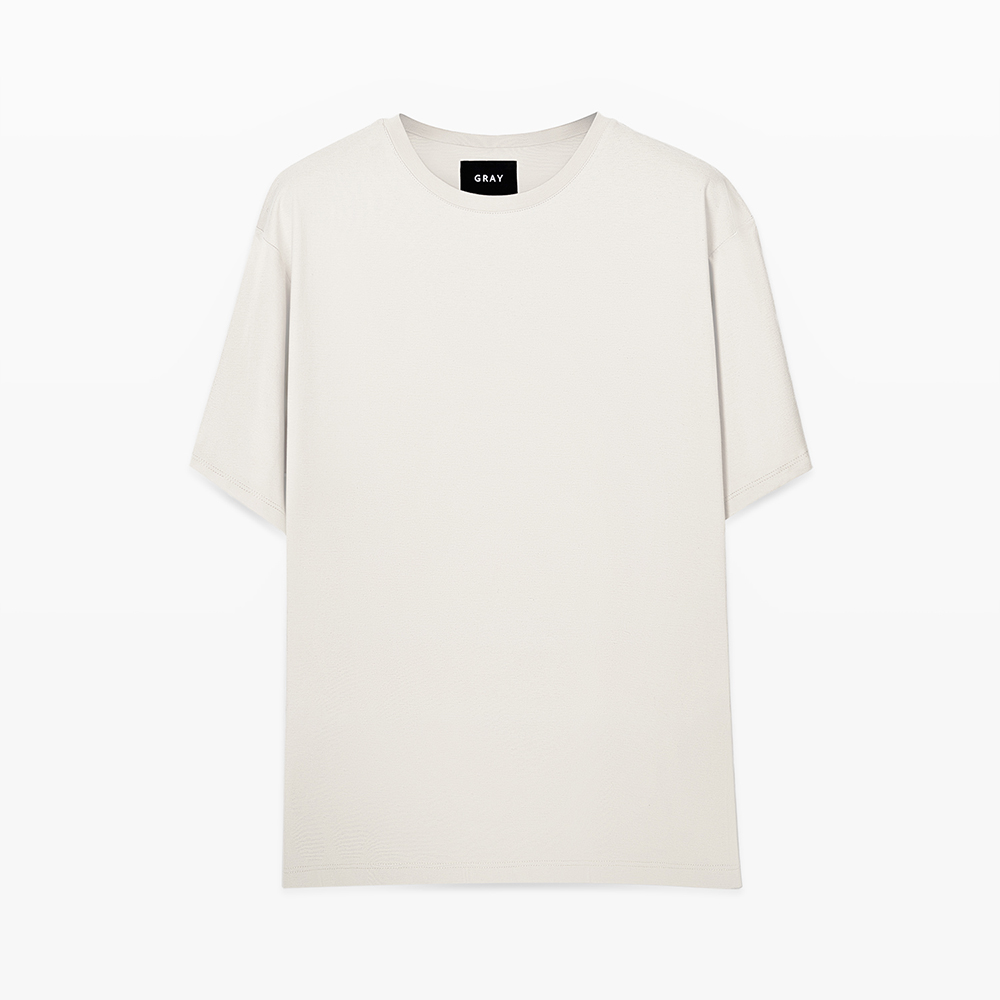 تی شرت اورسایز مردانه گری مدل OVR رنگ سفید -  - 1