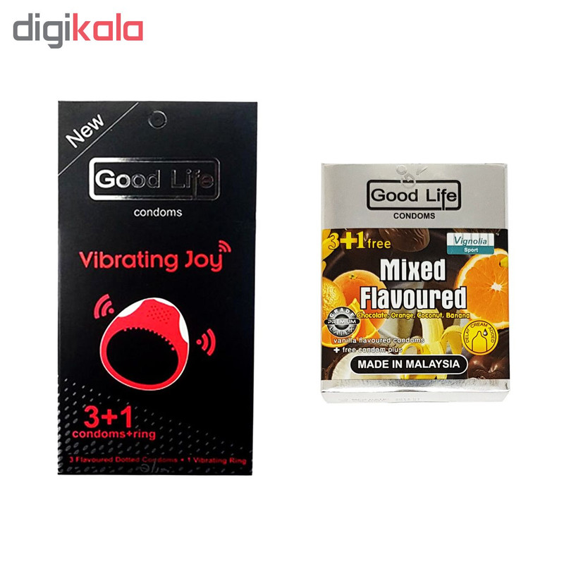 کاندوم گودلایف کد Vibrating mixed 002 مجموعه 2 عددی