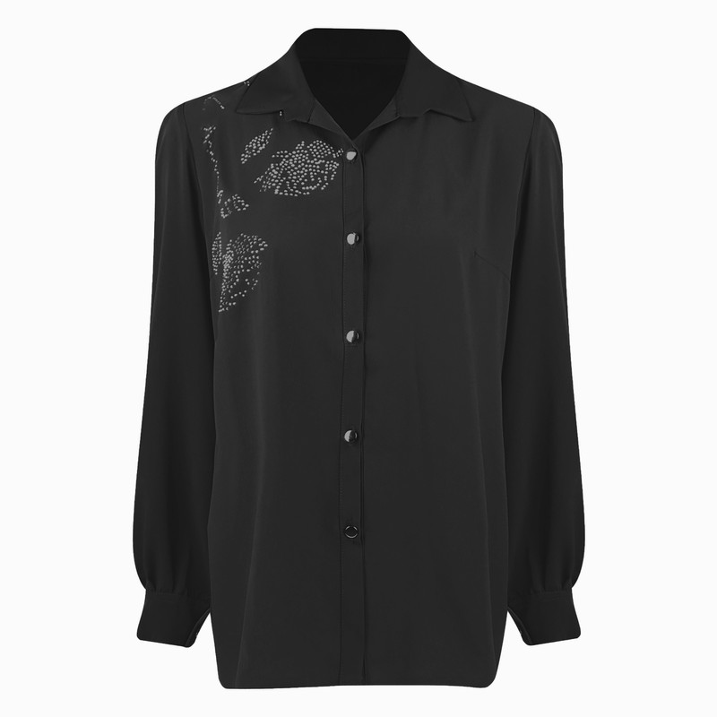 شومیز آستین بلند زنانه مدل نگین دار M