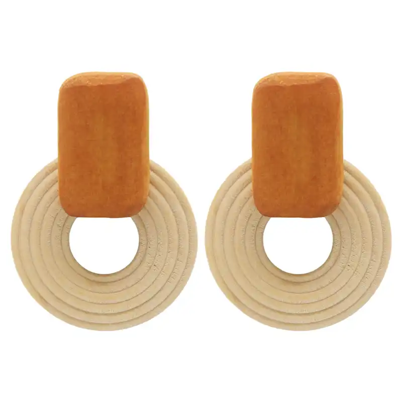 گوشواره زنانه مدل چوبی طرح GROOVE