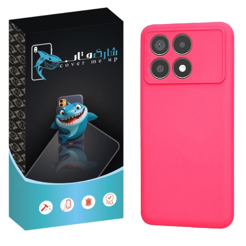 کاور شارک قاب مدل سیلیکونی پاک کنی مناسب برای گوشی موبایل شیائومی Poco F6 Pro