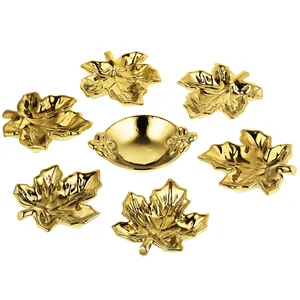 مجموعه ظروف هفت سین 7 پارچه مدل KR-NZ289 طرح برگ