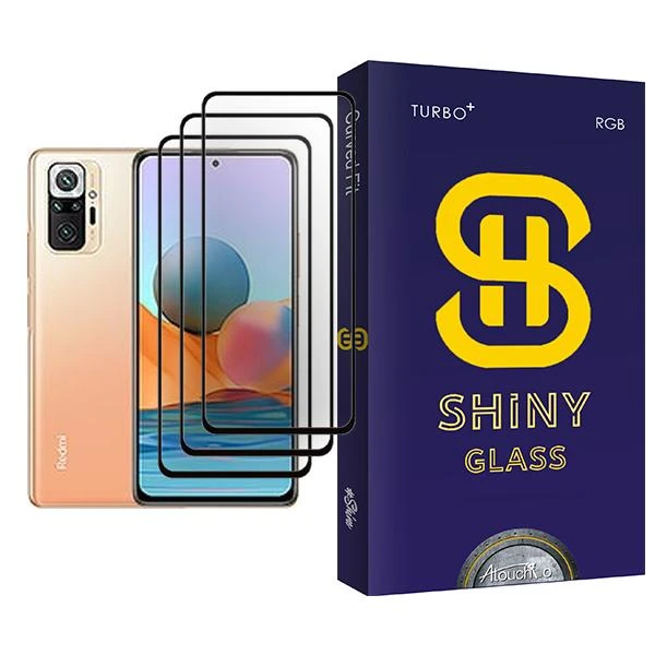محافظ صفحه نمایش آتوچبو مدل Shiny Glass MIX003 مناسب برای گوشی موبایل شیائومی Redmi Note 10 Pro Max بسته سه عددی