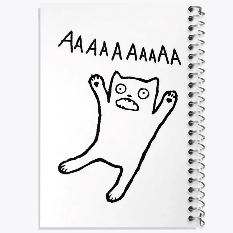 دفتر شطرنجی 50 برگ خندالو طرح گربه ترسو کد 29329