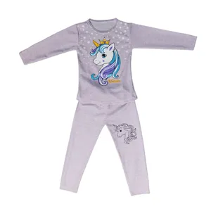 ست تی شرت و شلوار دخترانه مدل Unicorn کد z6