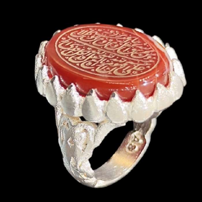 انگشتر مردانه مدل سنگ عقیق خطی کد ۹۴۴۰